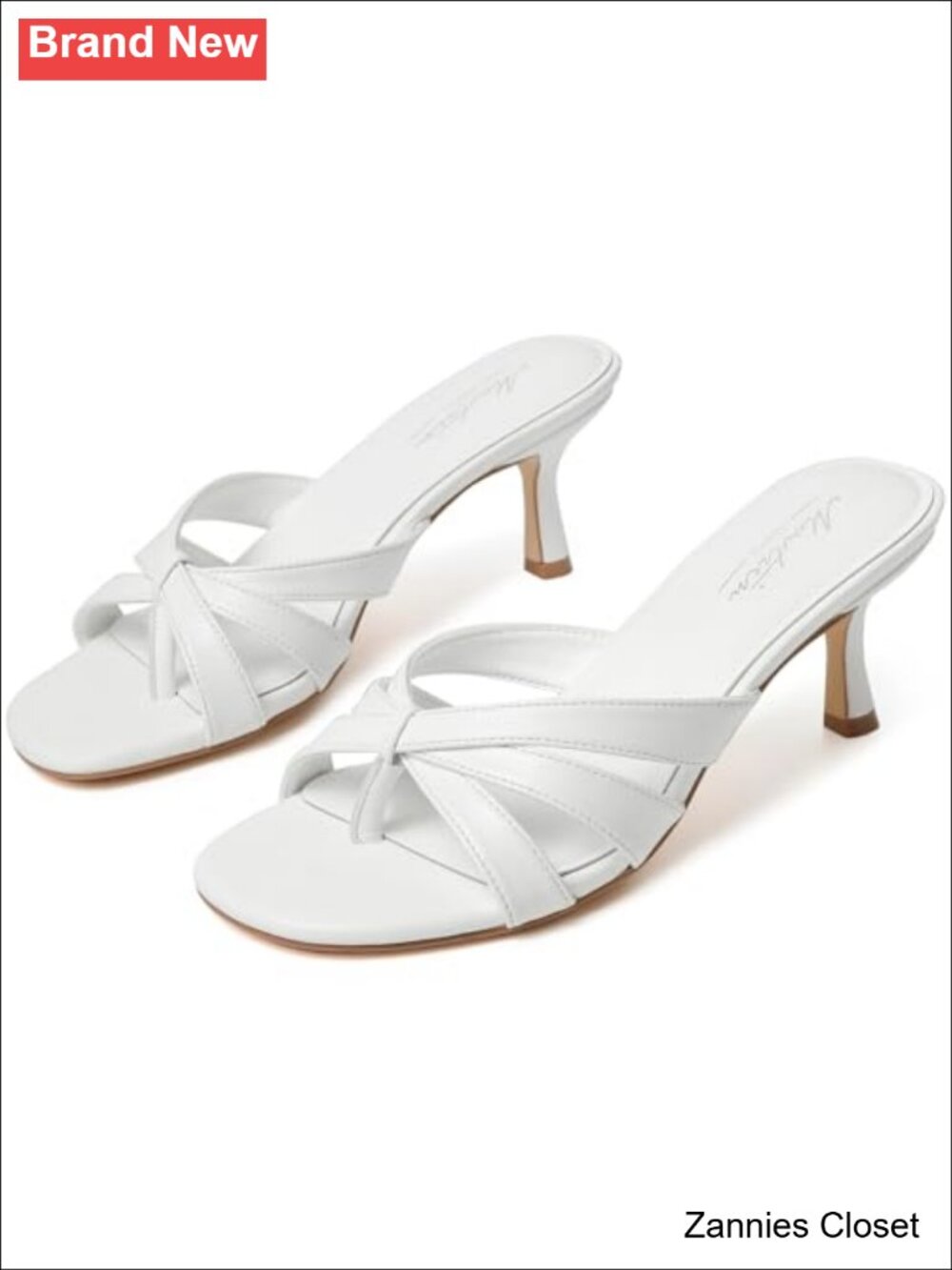 ✨ Kitten Heel Mules Pointed Toe Slip On Stiletto Backless Sandals for Party
